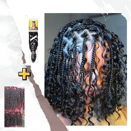X PRESSION ATTACHMENT BRAID PLUS PACKET KINKY BOHO WEAVE BUNDLES